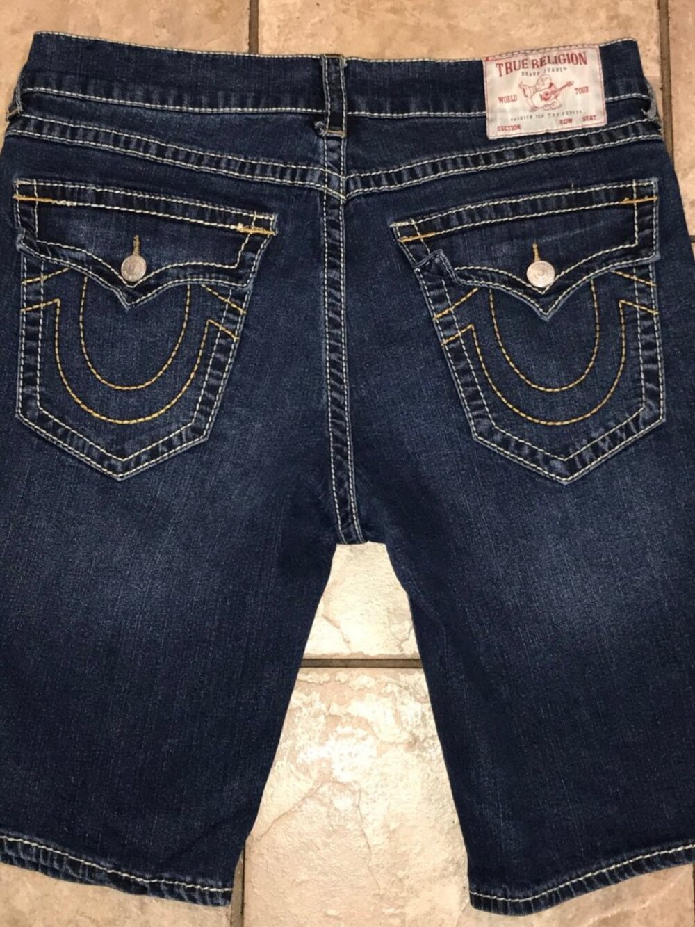 Men's True Religion Ricky Relaxed Straight Denim Shorts-Size 34